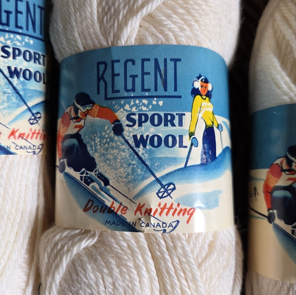 Vintage Regent Sport Wool Yarn Skeins | Set of 4 | Made in Canada